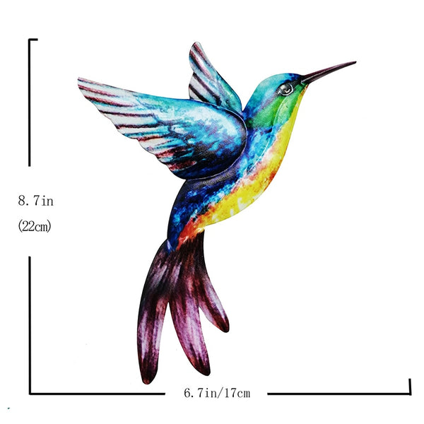 1pc Metal Colorful Hummingbird Bird Wall Art - jenshomeandgardendecor