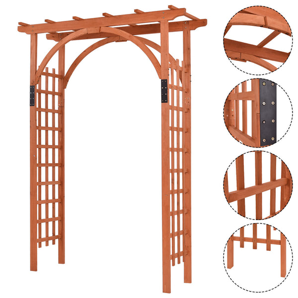 Wooden Cedar Arch Trellis - jenshomeandgardendecor