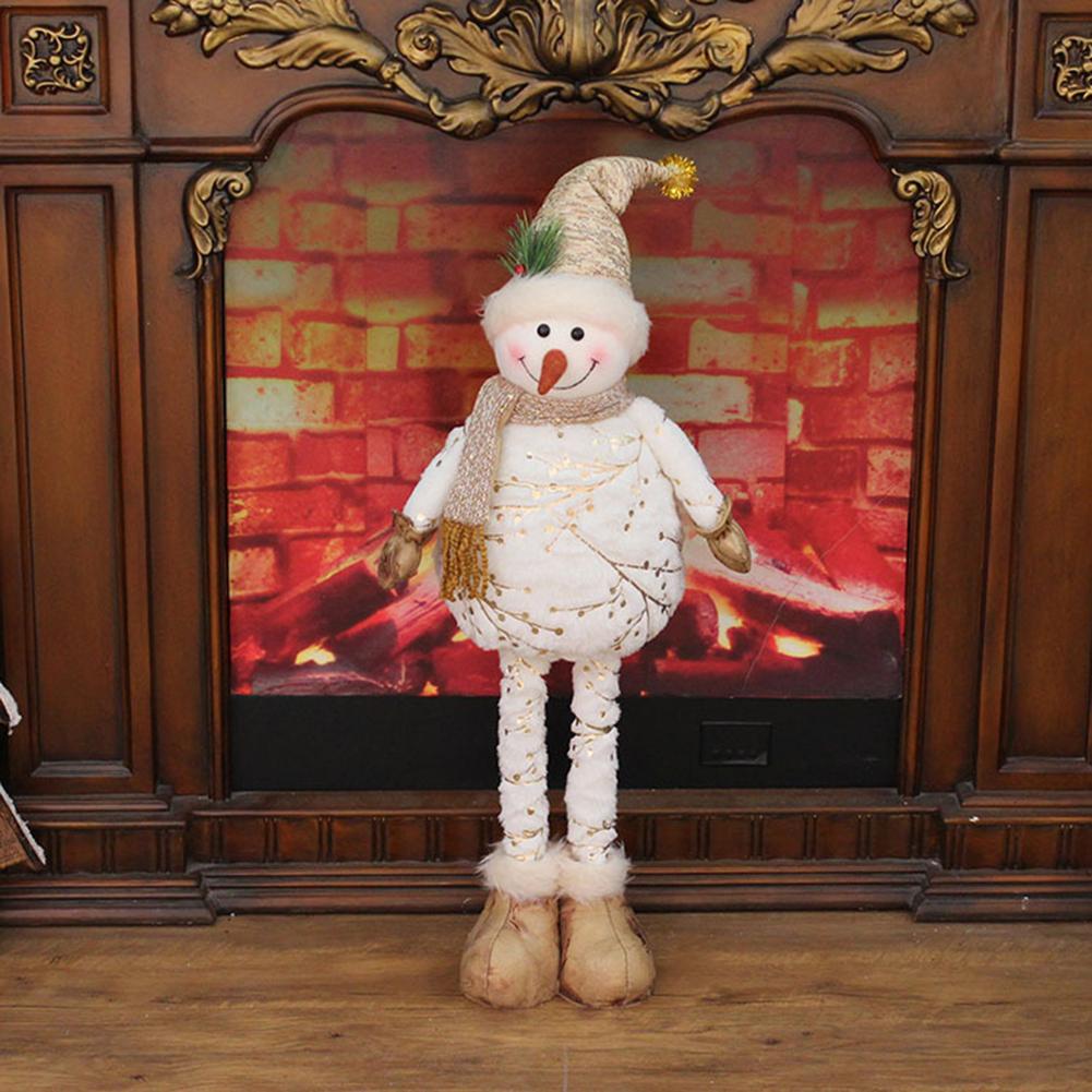 Telescopic Christmas Soft Plush Snowman Standing Doll - jenshomeandgardendecor