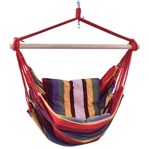 Garden Patio Porch Hanging Cotton Rope Swing Chair - jenshomeandgardendecor