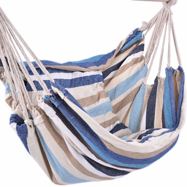 Garden Patio Porch Hanging Cotton Rope Swing Chair - jenshomeandgardendecor