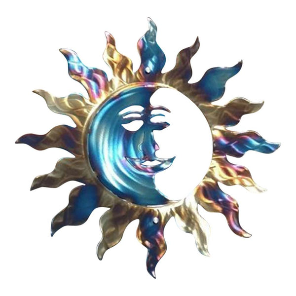 Metal Wall Art Sun Moon Statue - jenshomeandgardendecor