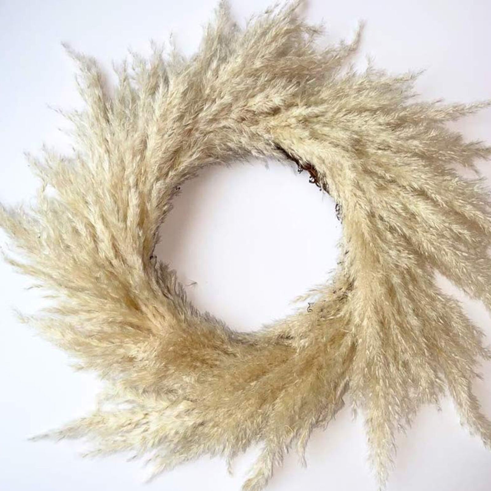 Dried Pampas Grass Wreath - jenshomeandgardendecor