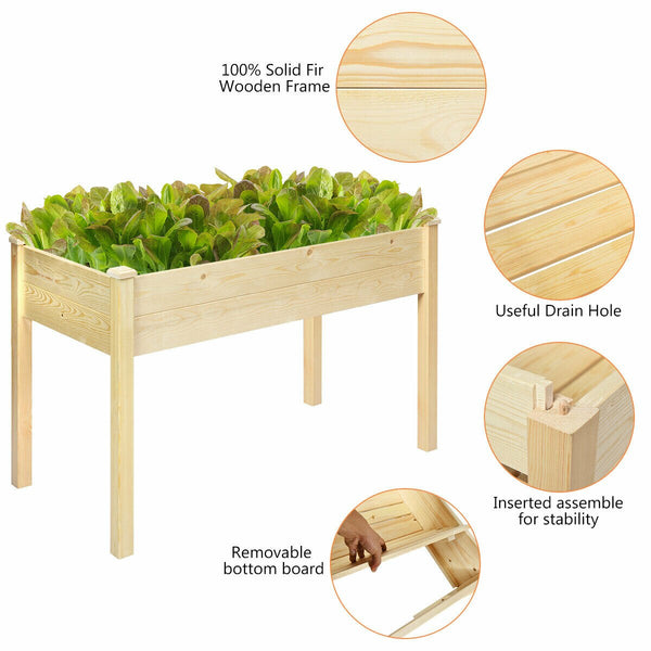 Wooden Raised Vegetable Garden Bed - jenshomeandgardendecor