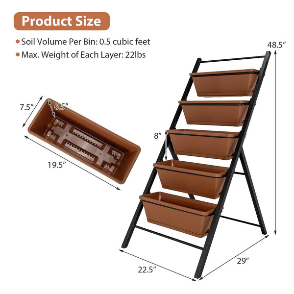 5-tier Vertical Garden Planter Box - jenshomeandgardendecor