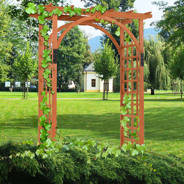 Wooden Cedar Arch Trellis - jenshomeandgardendecor