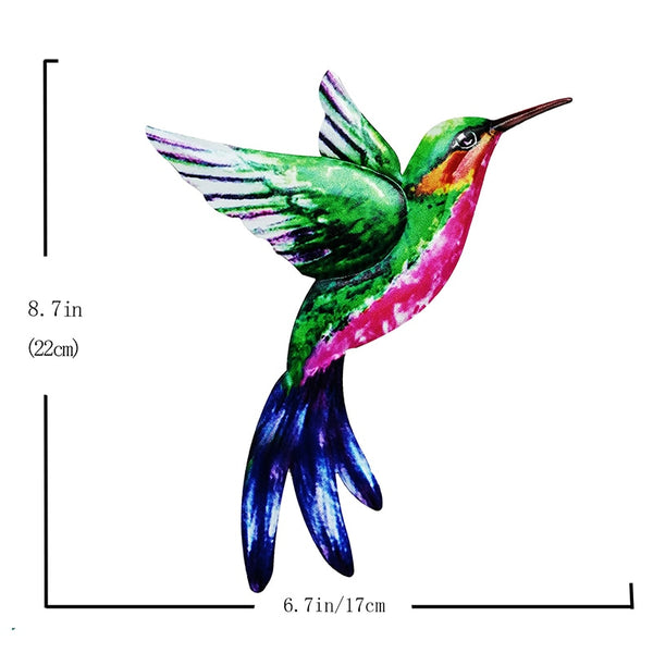 1pc Metal Colorful Hummingbird Bird Wall Art - jenshomeandgardendecor