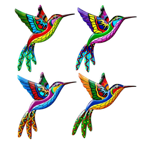 1pc Metal Colorful Hummingbird Bird Wall Art - jenshomeandgardendecor