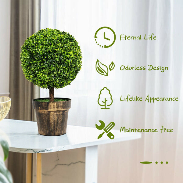 Round Artificial Boxwood Topiary - jenshomeandgardendecor