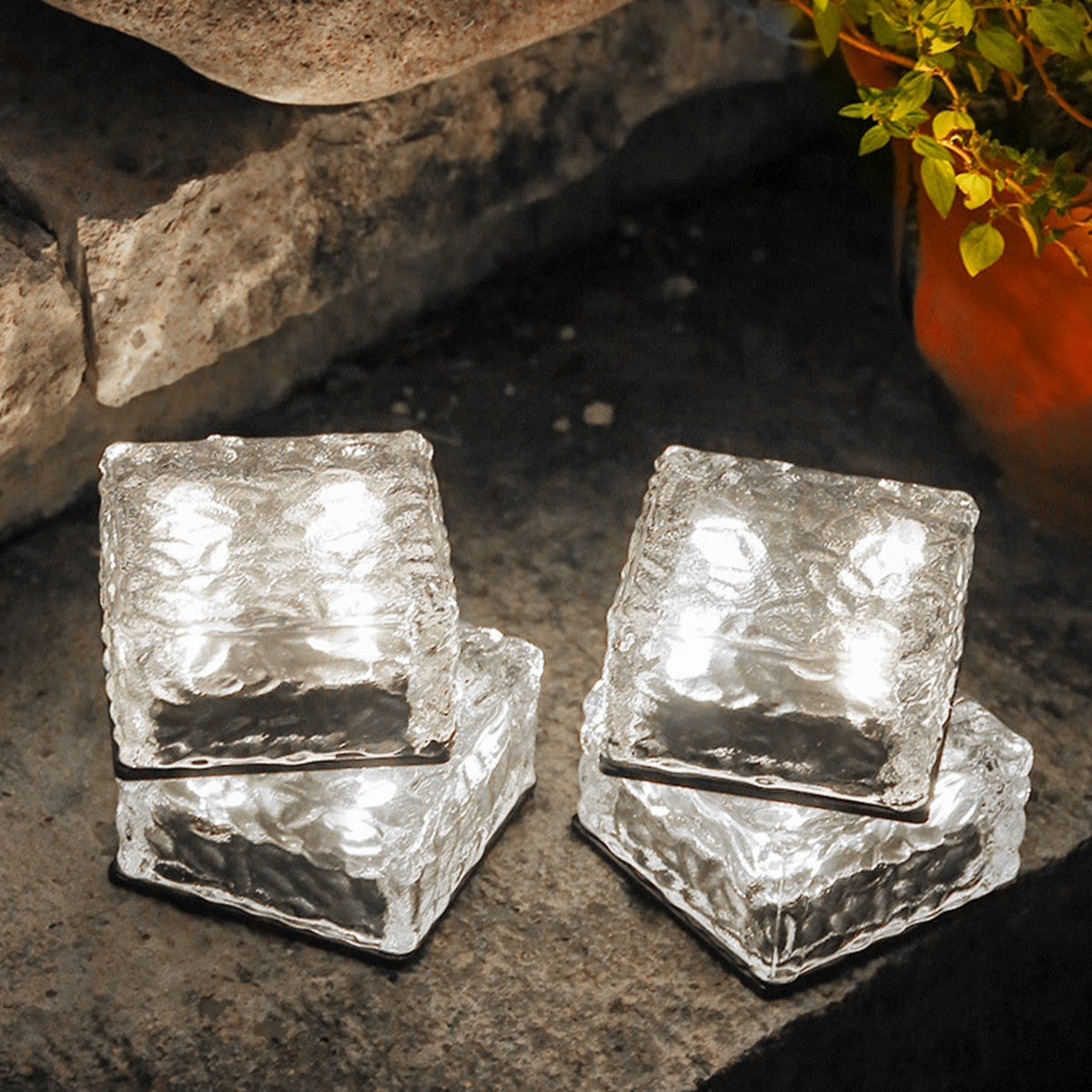 4pcs Ice Cube Solar LED Lights - jenshomeandgardendecor