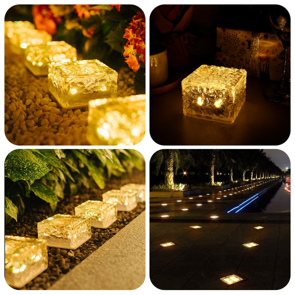 4pcs Ice Cube Solar LED Lights - jenshomeandgardendecor