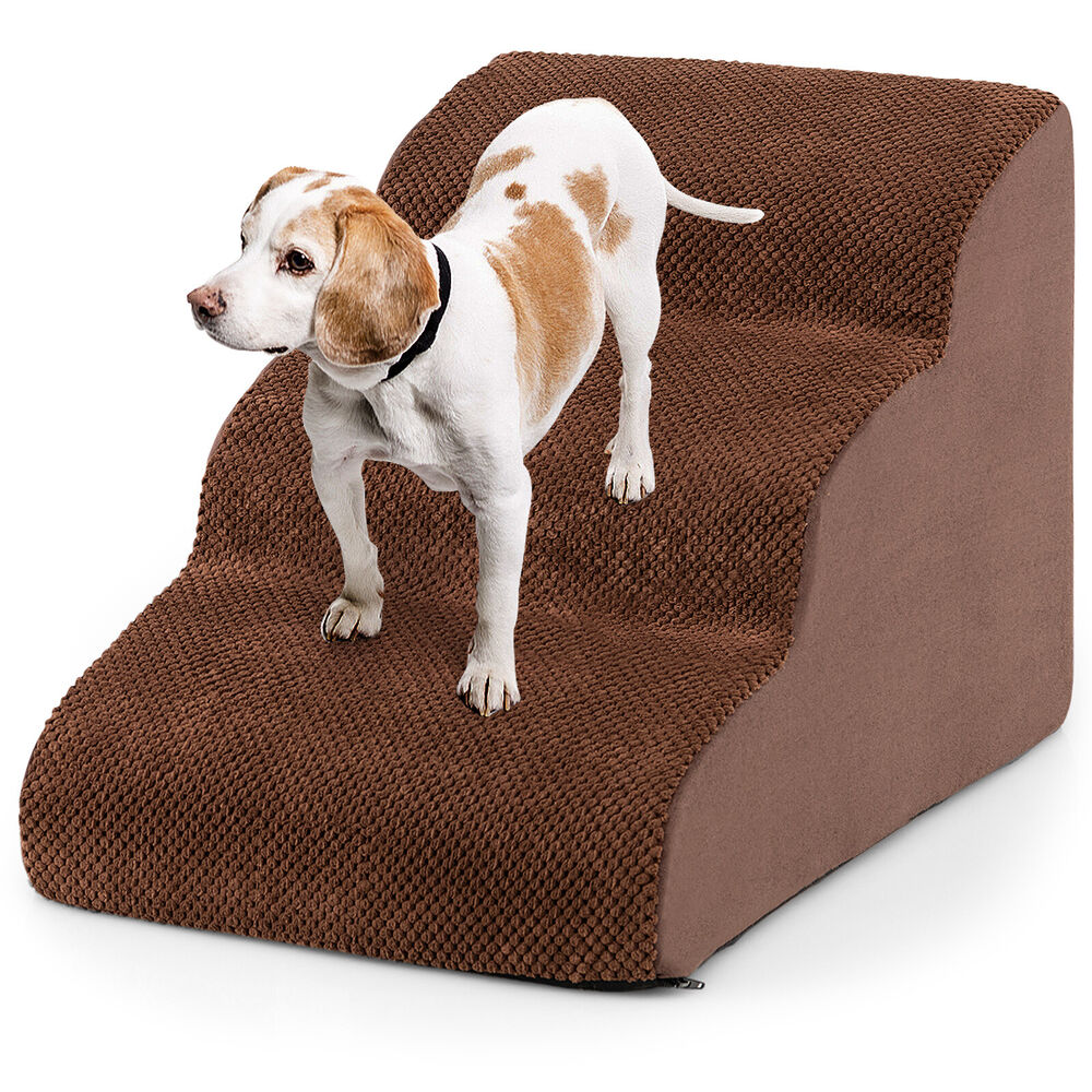 3 Tier Extra Wide Dog Ramp with Washable Cover - jenshomeandgardendecor