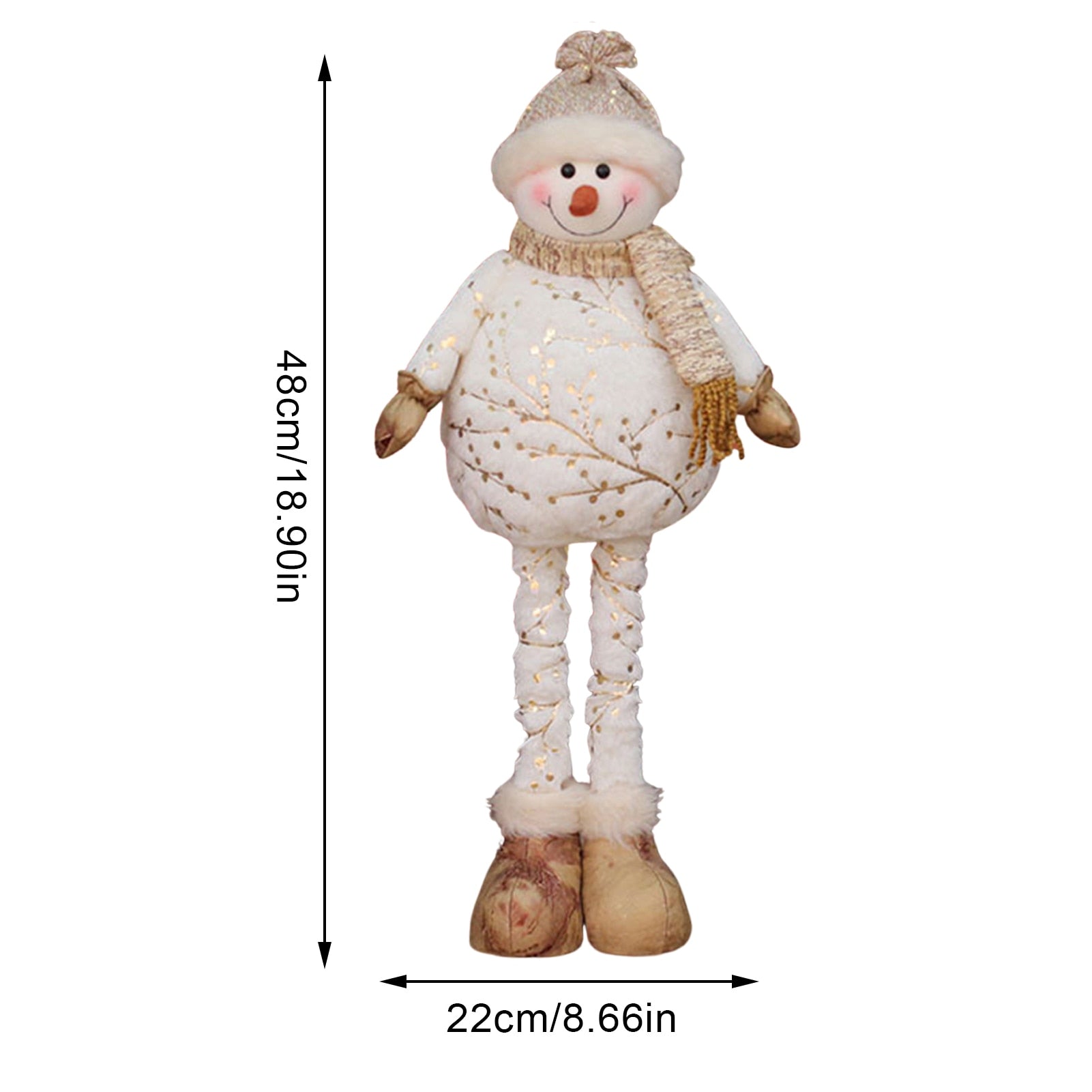 Telescopic Christmas Soft Plush Snowman Standing Doll - jenshomeandgardendecor