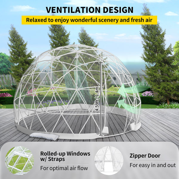 VEVOR Bubble Tent Garden Igloo 9.5/12ft With LED - jenshomeandgardendecor