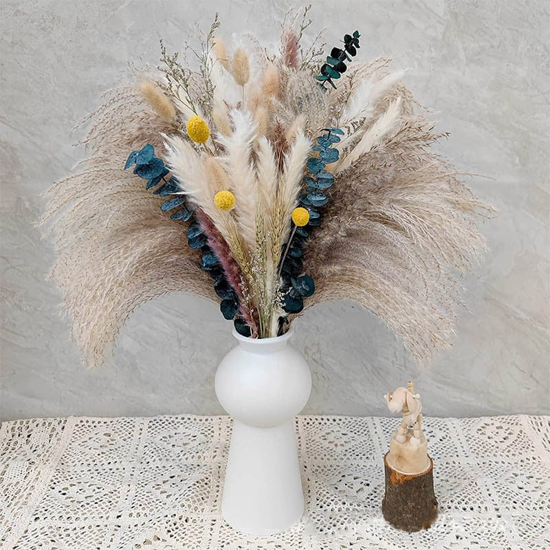 60-109PCS Natural Dried Pampas Grass Bouquet - jenshomeandgardendecor