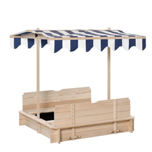 Children's Wooden Sandbox with Roof - jenshomeandgardendecor