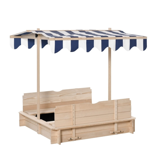 Children's Wooden Sandbox with Roof - jenshomeandgardendecor