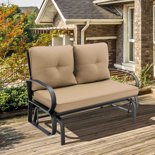 2-Person Glider Bench Rocking Loveseat - jenshomeandgardendecor