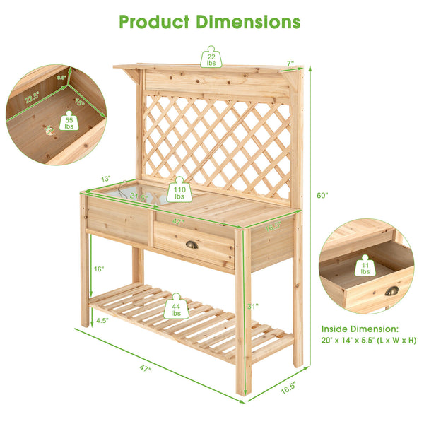 Outdoor Garden Potting Bench - jenshomeandgardendecor