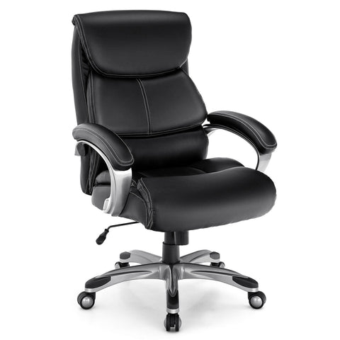 Tall High Back Adjustable Swivel Leather Office Chair Black - jenshomeandgardendecor