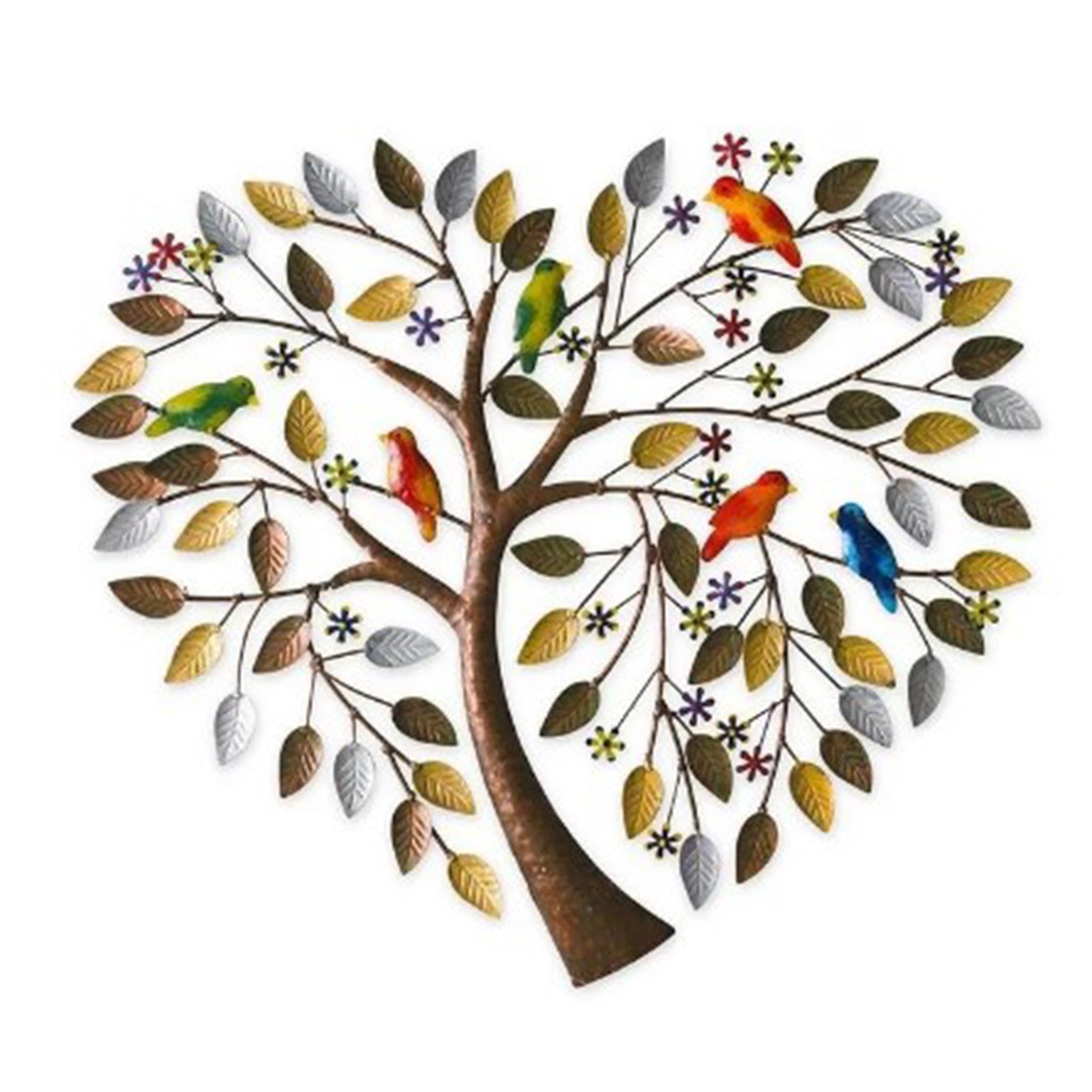 Heart Shape Family Tree Metal Wall Decor - jenshomeandgardendecor