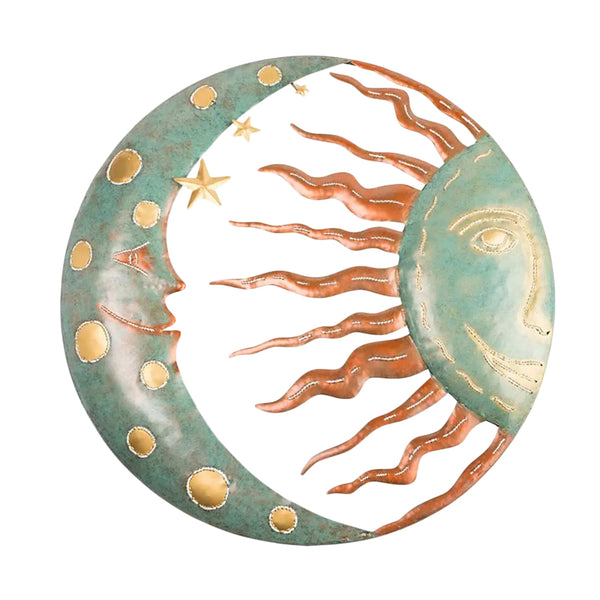 Metal Sun Moon Wall Decoration - jenshomeandgardendecor