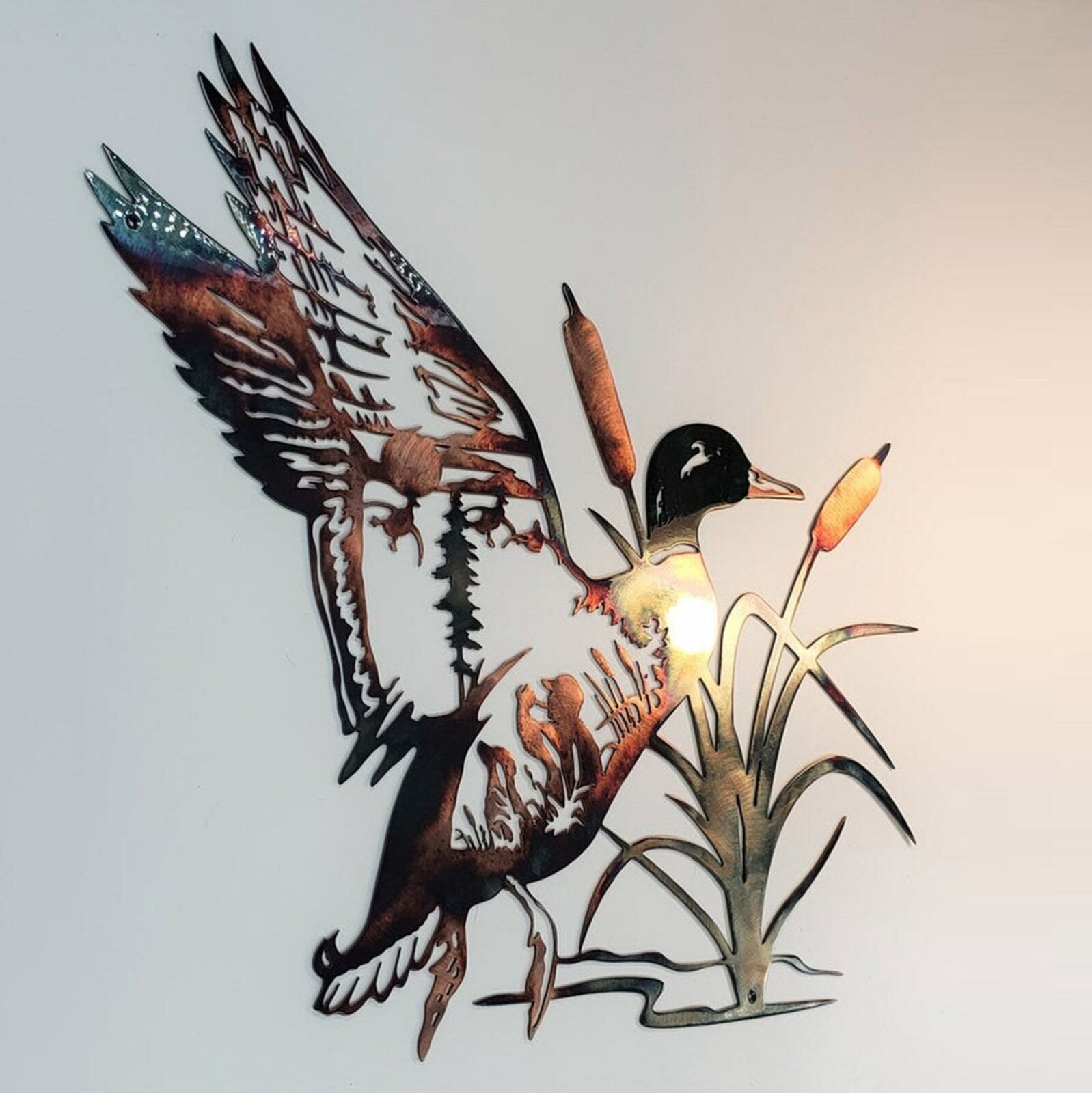 3D Metal Duck Wall Art - jenshomeandgardendecor