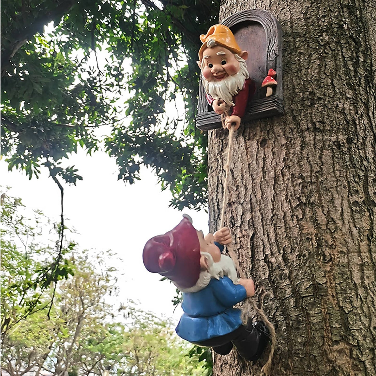 Garden Climbing Gnomes Tree Decor - jenshomeandgardendecor