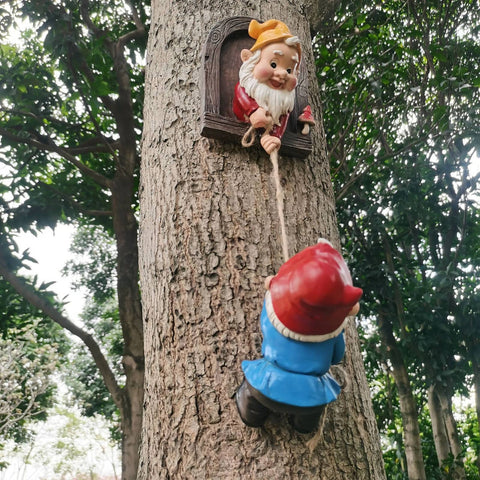 Garden Climbing Gnomes Tree Decor - jenshomeandgardendecor