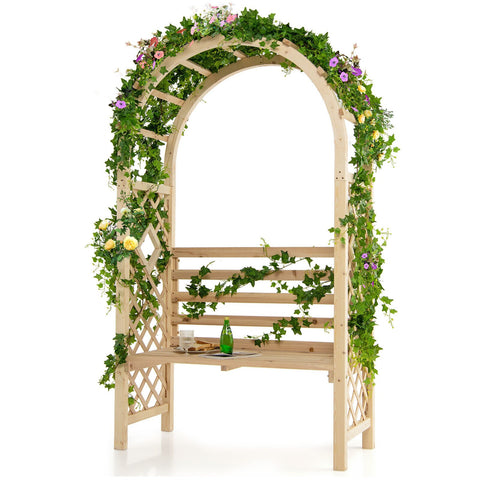 Wooden Garden Bench Arbor w/backrest - jenshomeandgardendecor