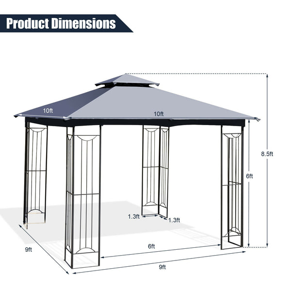 10’ x 10’ Patio Canopy Gazebo - jenshomeandgardendecor