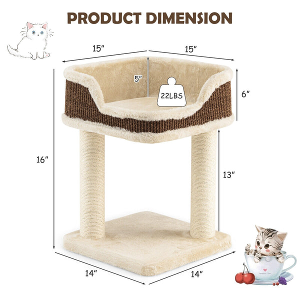 Cat Tree Multi-Level Cat Tower w/ Scratching Posts - jenshomeandgardendecor