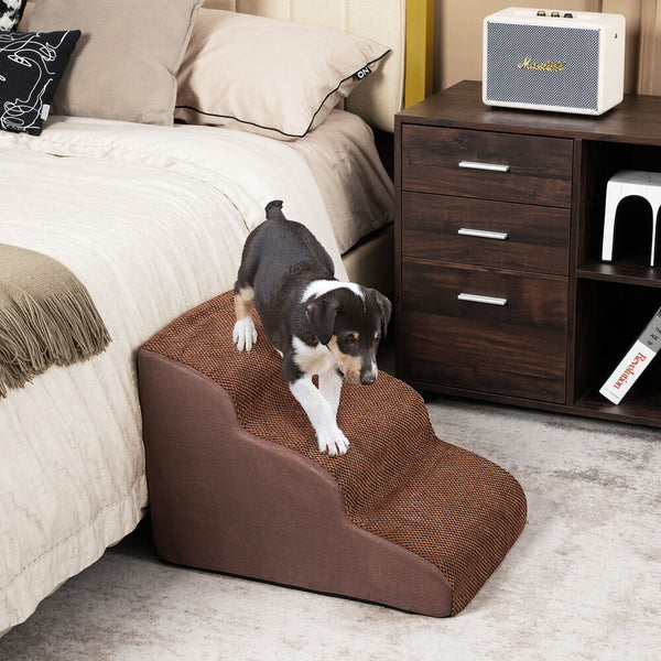 3 Tier Extra Wide Dog Ramp with Washable Cover - jenshomeandgardendecor