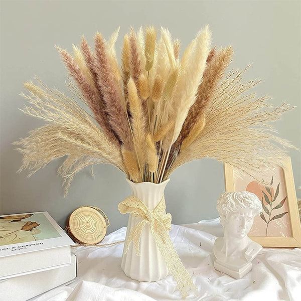 Natural Dried Pampa Grass Bouquet - jenshomeandgardendecor