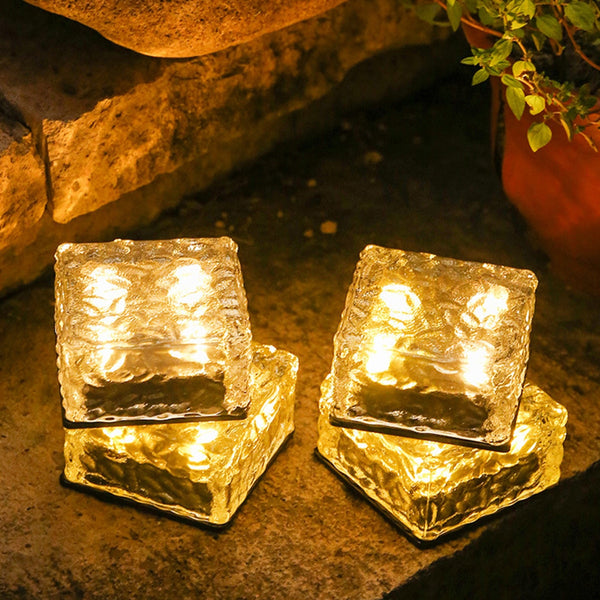 4pcs Ice Cube Solar LED Lights - jenshomeandgardendecor