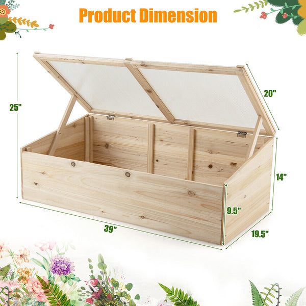 Wooden Cold Frame Greenhouse Flower Planter - jenshomeandgardendecor