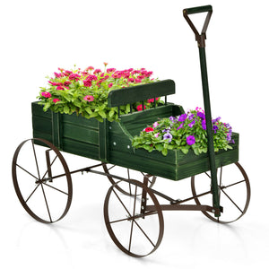 Wagon Plant Bed W/ Wheels - jenshomeandgardendecor