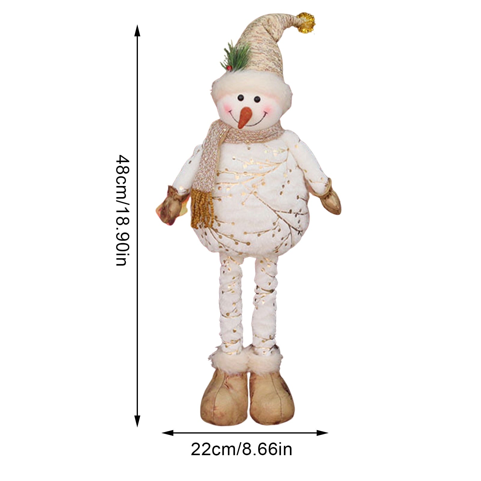 Telescopic Christmas Soft Plush Snowman Standing Doll - jenshomeandgardendecor