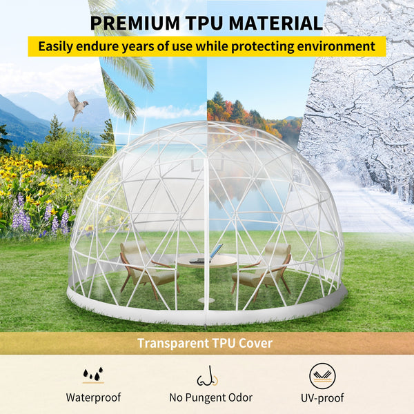 VEVOR Bubble Tent Garden Igloo 9.5/12ft With LED - jenshomeandgardendecor