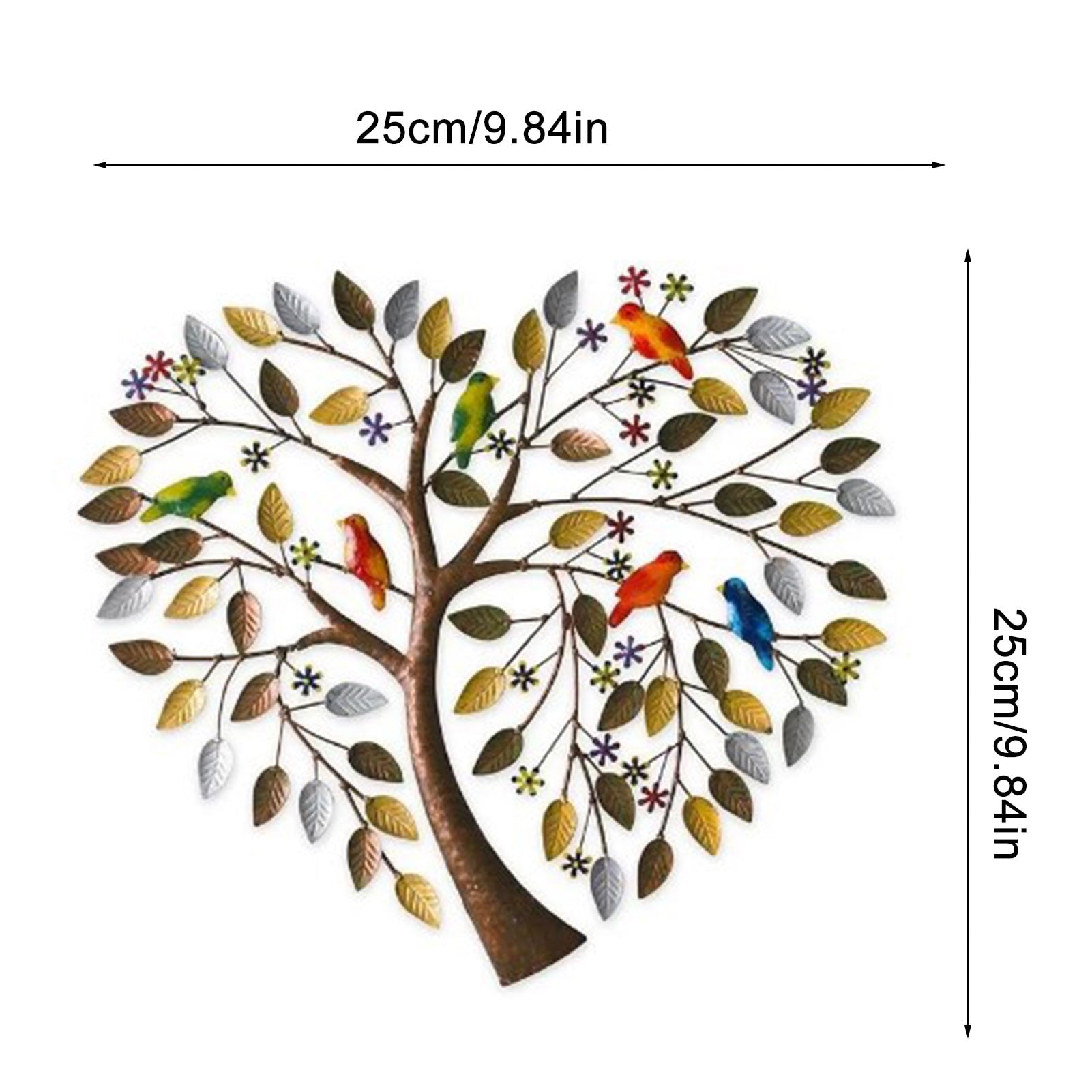 Heart Shape Family Tree Metal Wall Decor - jenshomeandgardendecor