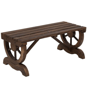 Outdoor Wagon Wheel Porch Bench - jenshomeandgardendecor