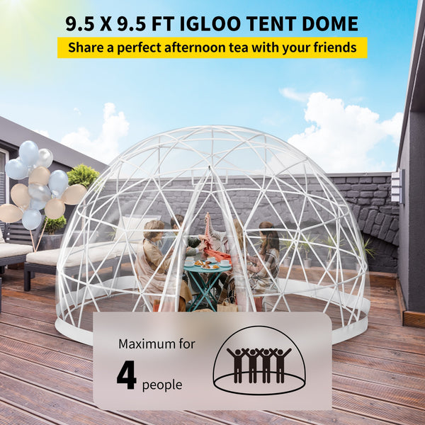 VEVOR Bubble Tent Garden Igloo 9.5/12ft With LED - jenshomeandgardendecor