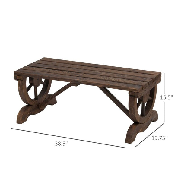 Outdoor Wagon Wheel Porch Bench - jenshomeandgardendecor