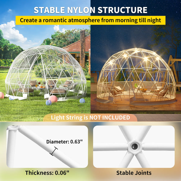 VEVOR Bubble Tent Garden Igloo 9.5/12ft With LED - jenshomeandgardendecor