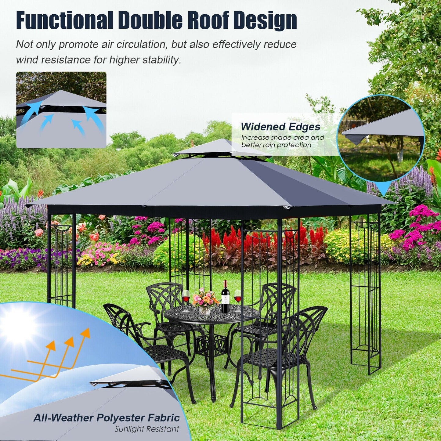 10’ x 10’ Patio Canopy Gazebo - jenshomeandgardendecor