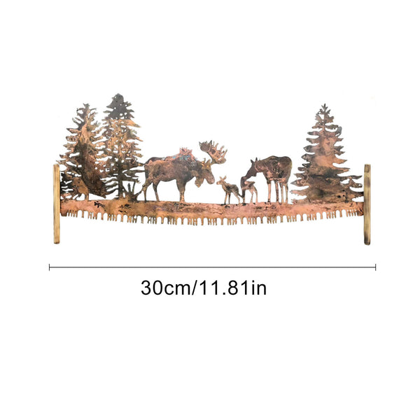 Moose Under Trees Metal Wall Art - jenshomeandgardendecor