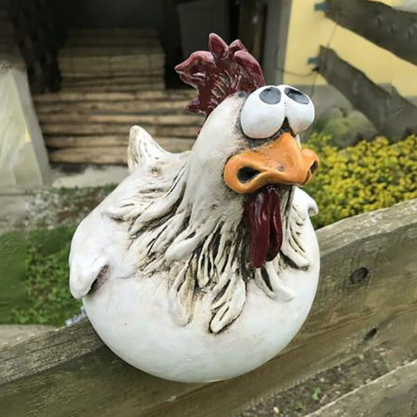 Funny Chicken Fence Decor Statues - jenshomeandgardendecor