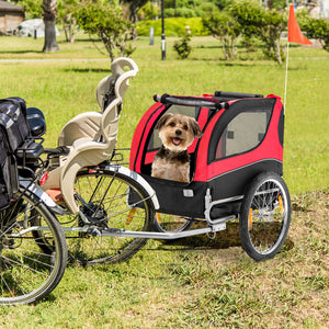 Foldable Pet Bike Trailer w/ 3 Entrances for Travel - jenshomeandgardendecor