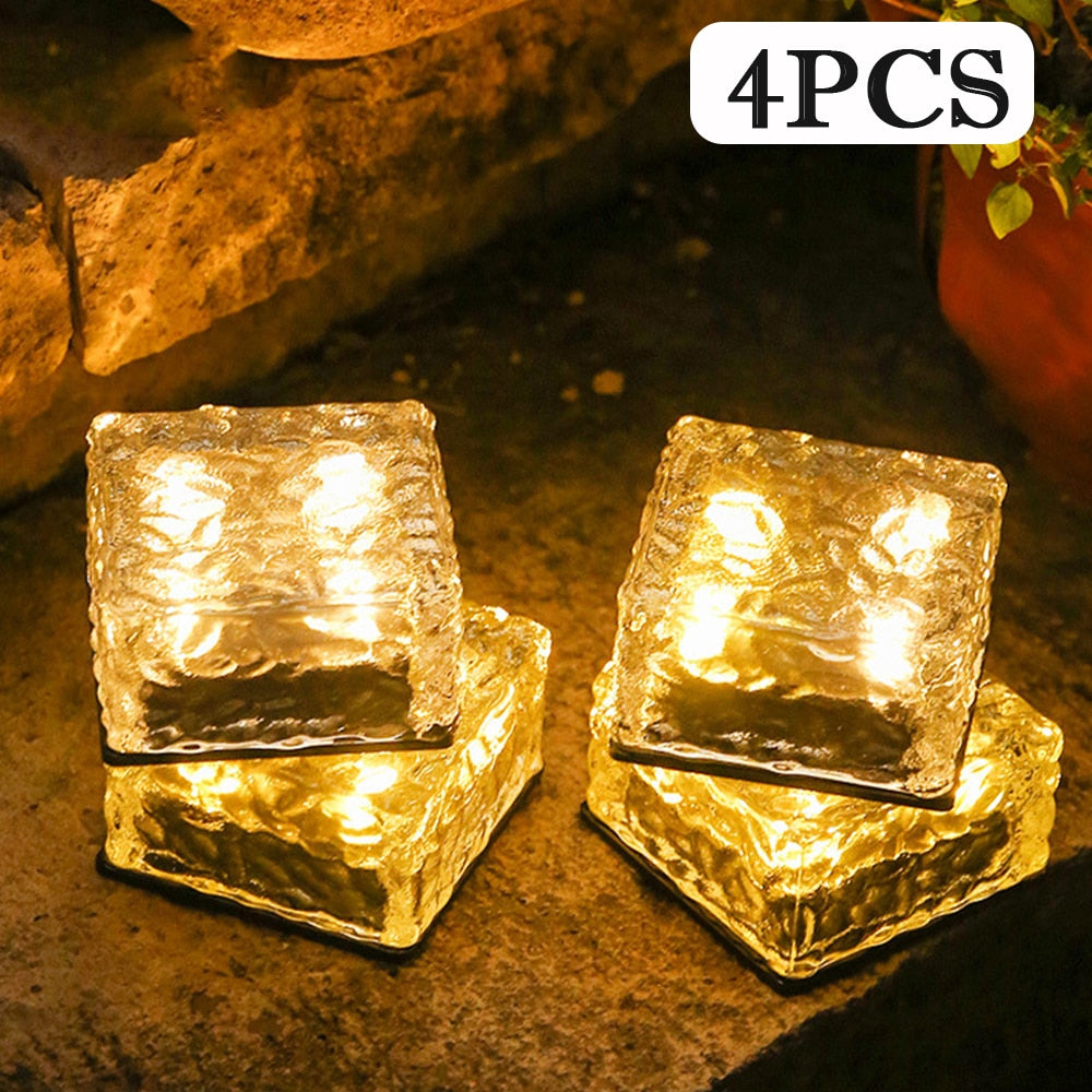 4pcs Ice Cube Solar LED Lights - jenshomeandgardendecor