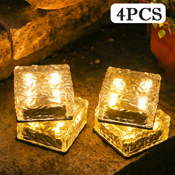 4pcs Ice Cube Solar LED Lights - jenshomeandgardendecor